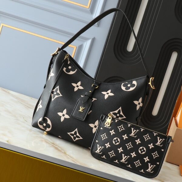 LOUIS VUITTON CARRYALL PM BICOLOR MONOGRAM EMPREINTE BLACK - Image 3
