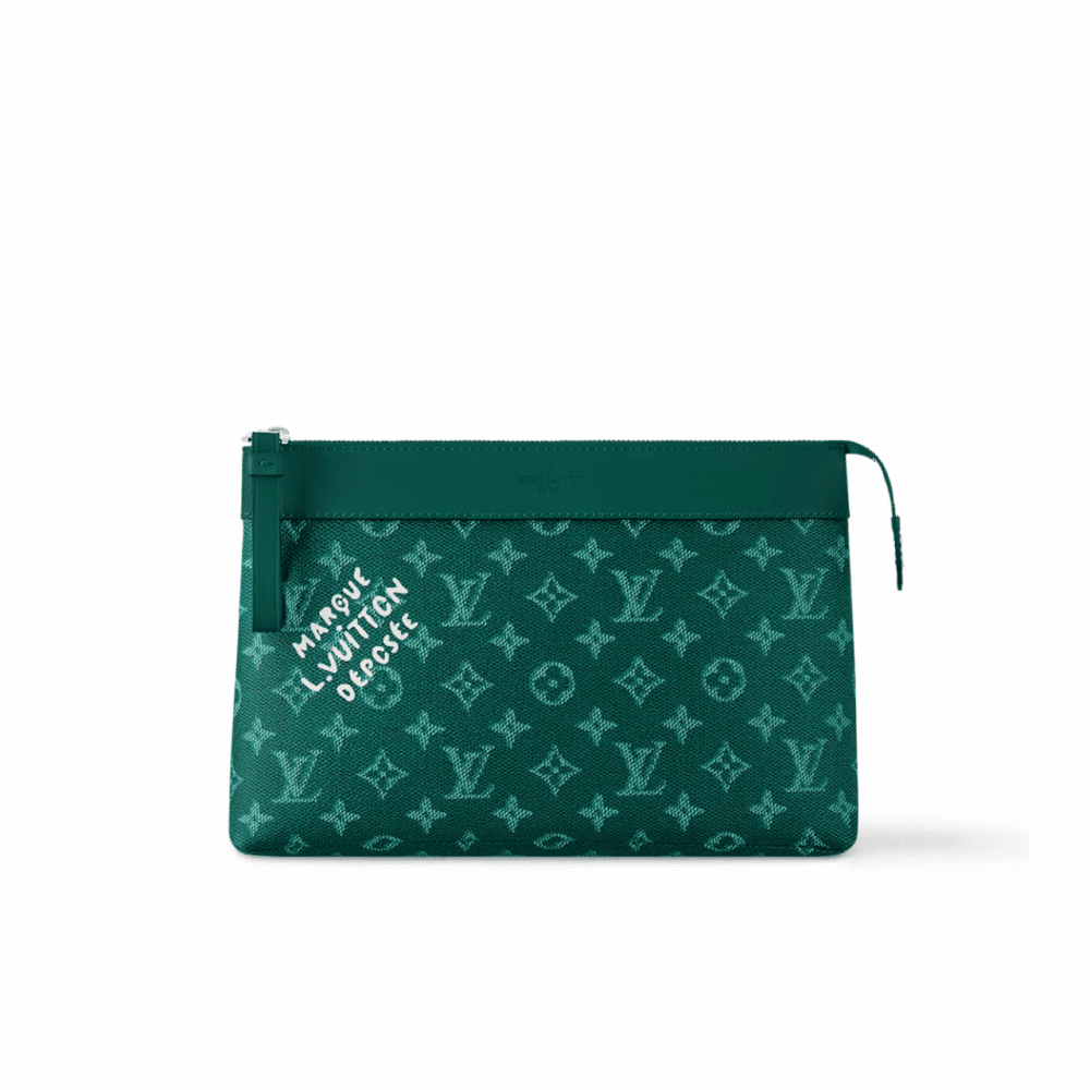 LOUIS VUITTON POCHETTE VOYAGE SOUPLE GREEN 21CM M12665