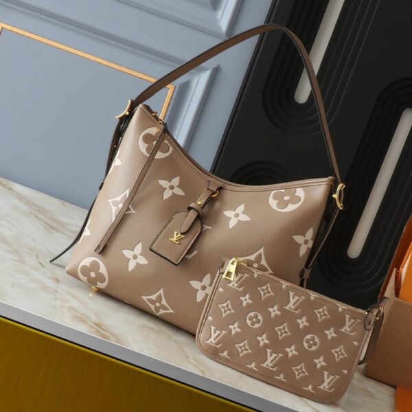 LOUIS VUITTON CARRYALL PM BICOLOR MONOGRAM EMPREINTE DOVE AND CREAM M47180 - Image 7