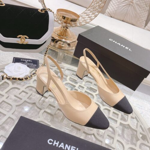 Alternative view of Chanel Slingbacks Grosgrain Beige & Black G31318 Y50006 C8378