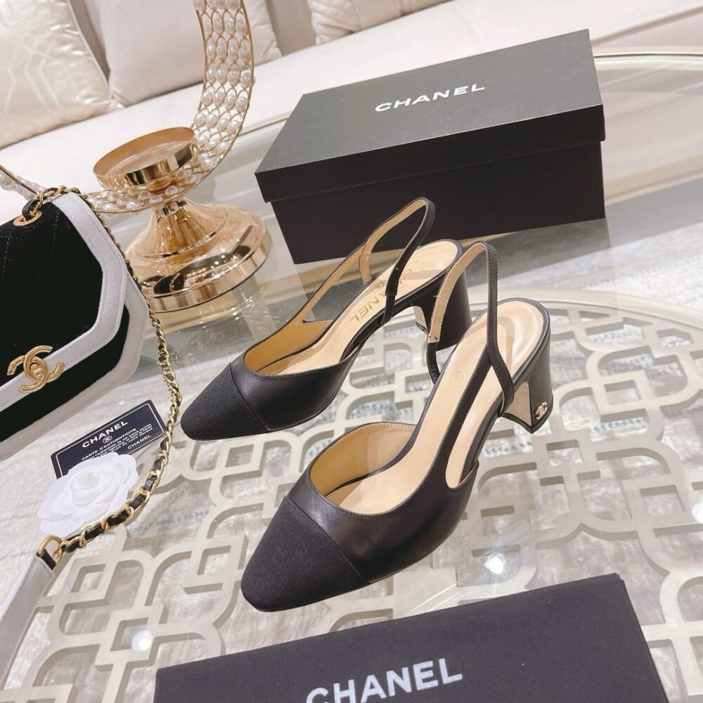 CHANEL SLINGBACKS GROSGRAIN BLACK G31318 Y50006 94305 - Image 3