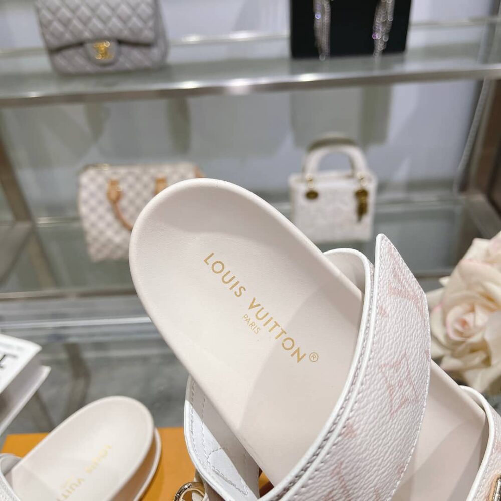 LOUIS VUITTON BOM DIA FLAT COMFORT MULE DUNE BEIGE 1AHMT7 - Image 8