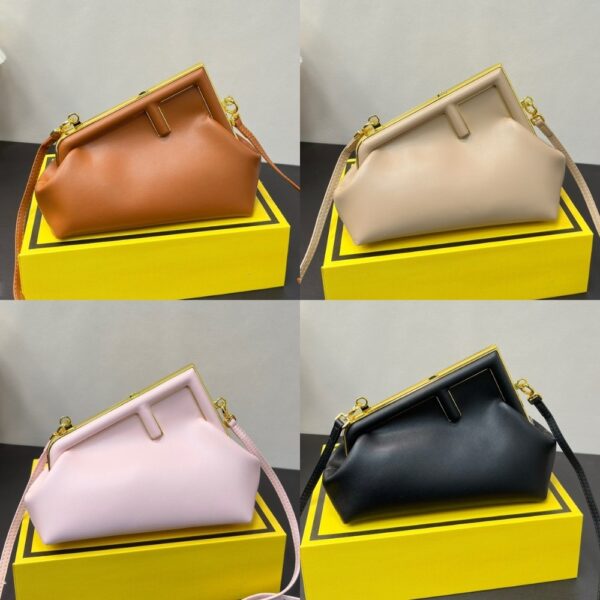 FENDI FIRST SMALL NAPPA LEATHER BAG BLACK 23CM 8BP129ABVEF0KUR - Image 9