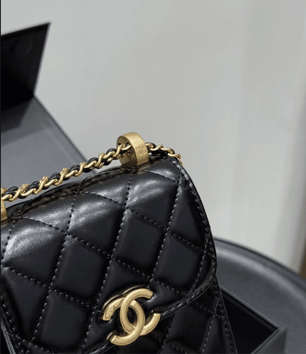CHANEL TRENDY CC PHONE HOLDER QUILTED CROSSBODY BAGS BLACK 17CM - Image 3