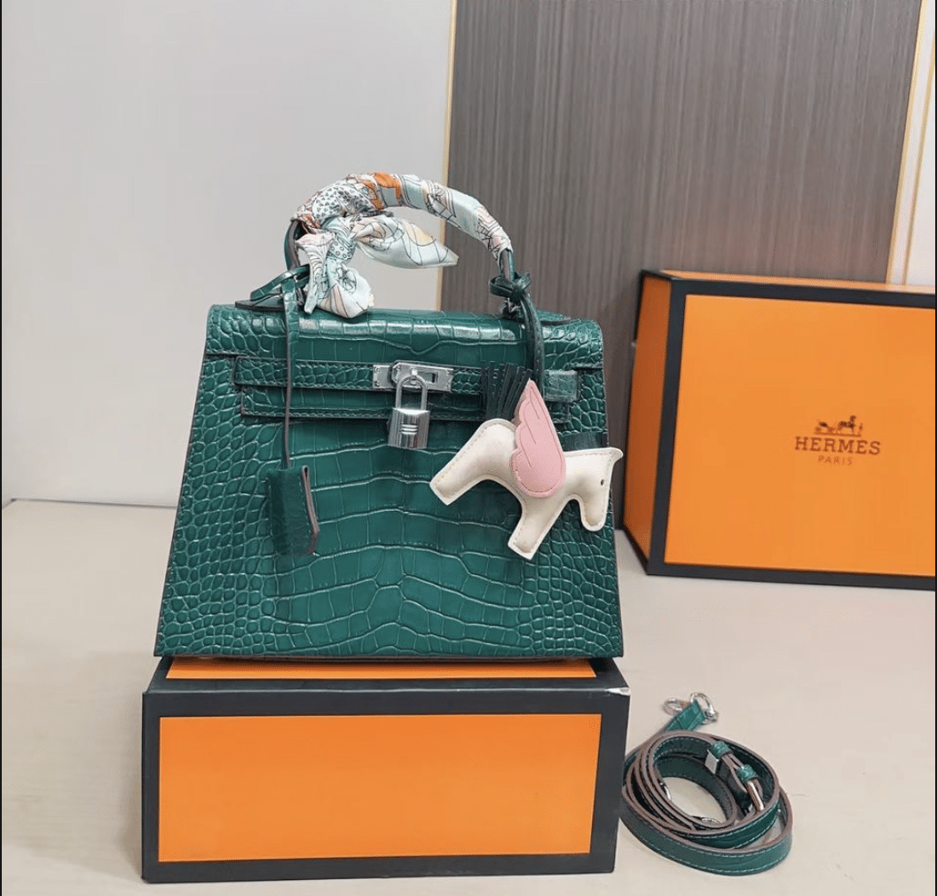 HERMÈS KELLY 25 ALLIGATOR VERT EMERALD 25CM - Image 2