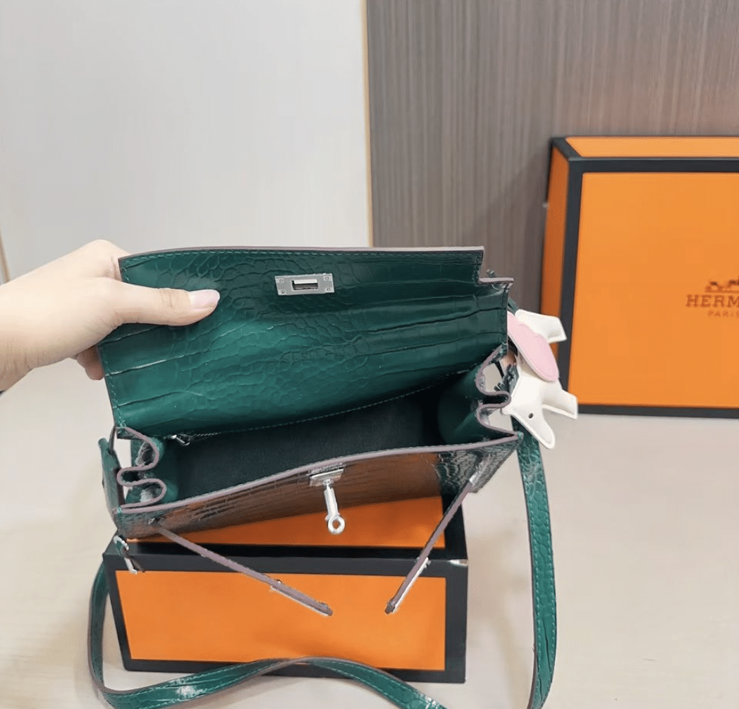 HERMÈS KELLY 25 ALLIGATOR VERT EMERALD 25CM - Image 4