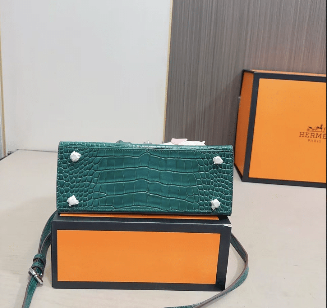 HERMÈS KELLY 25 ALLIGATOR VERT EMERALD 25CM - Image 5