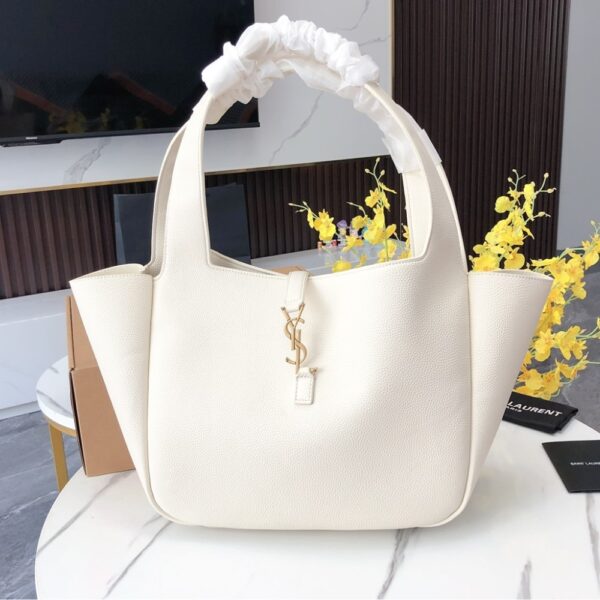 SAINT LAURENT LE 5 À 7 BEA IN GRAINED LEATHER WHITE 50CM 763435AADDG - Image 2