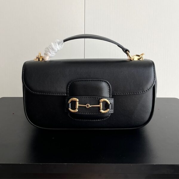 GUCCI HORSEBIT 1955 SMALL TOP HANDLE BAG BLACK 22CM ‎815206 AAEFH 1000 - Image 2