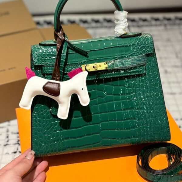 HERMÈS KELLY 25 ALLIGATOR VERT EMERALD 25CM - Image 2