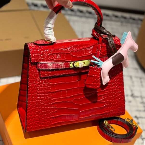 HERMÈS KELLY 25 ALLIGATOR RED 25CM - Image 2