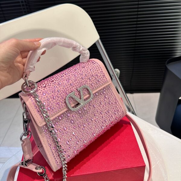 VALENTINO VSLING MINI HANDBAG WITH SPARKLING ROSE QUARTZ 19CM 3W0B0G97THV D0M - Image 3
