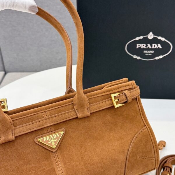 PRADA MEDIUM SUEDE HANDBAG CINNAMON 32CM 1BA426 2C4S F0401 V MOO - Image 3