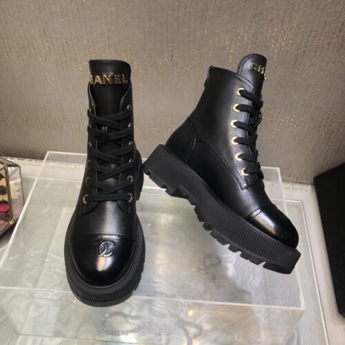Alternative view of Chanel Cc Lace Up Boot Black G45124 B14018 94305