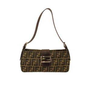 FENDI ZUCCA HANDBAG BROWN 24CM