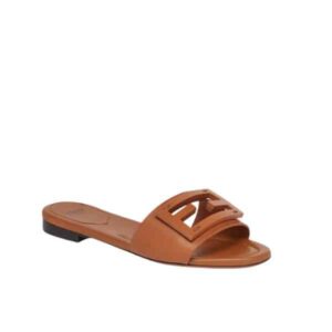 FENDI BAGUETTE BROWN LEATHER SLIDES 8R8136AE7TF1C4R