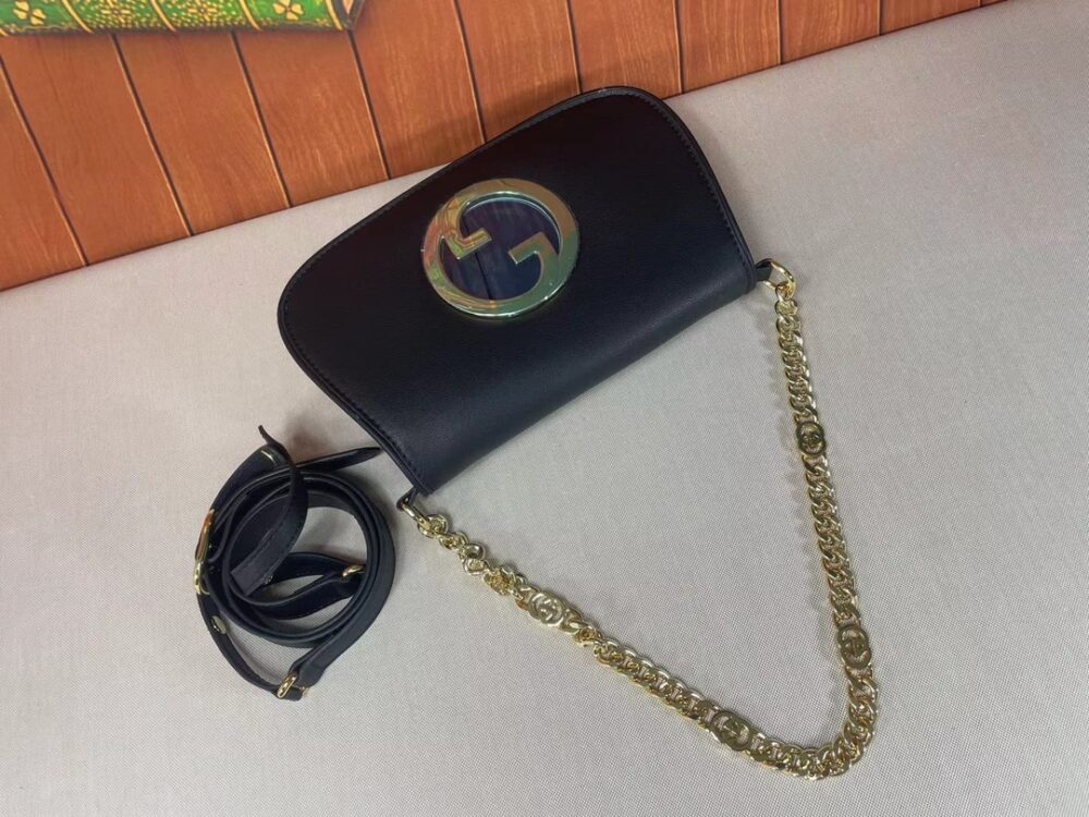 GUCCI BLONDIE SHOULDER BAG BLACK LEATHER 28CM 699268 UXX0G 1000 - Image 7