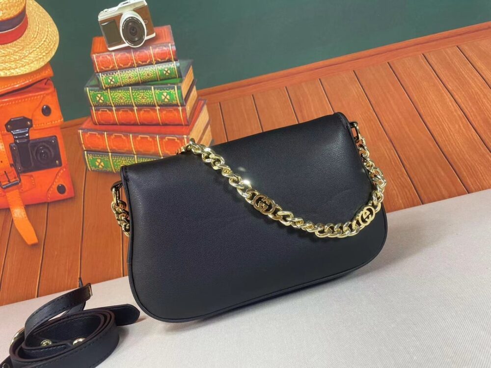 GUCCI BLONDIE SHOULDER BAG BLACK LEATHER 28CM 699268 UXX0G 1000 - Image 8