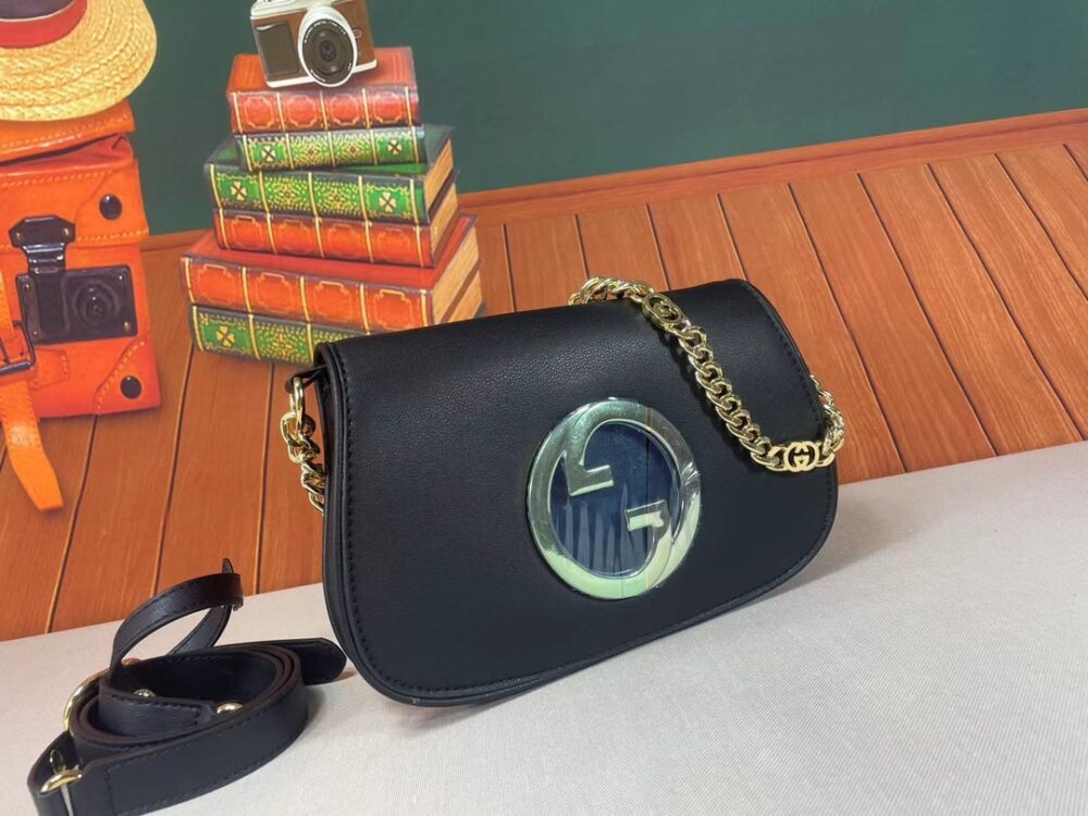 GUCCI BLONDIE SHOULDER BAG BLACK LEATHER 28CM 699268 UXX0G 1000 - Image 9