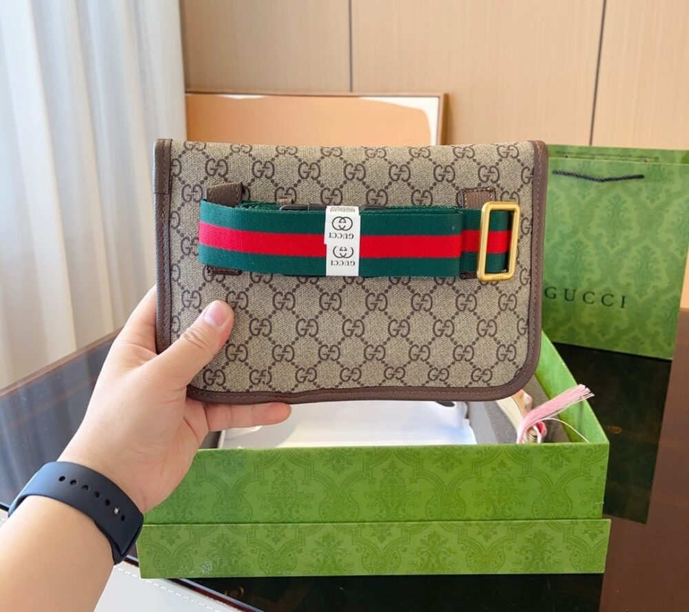 GUCCI NEO VINTAGE GG SUPREME BELT BAG BEIGE EBONY 22CM 493930 9C2VT 8745 - Image 3