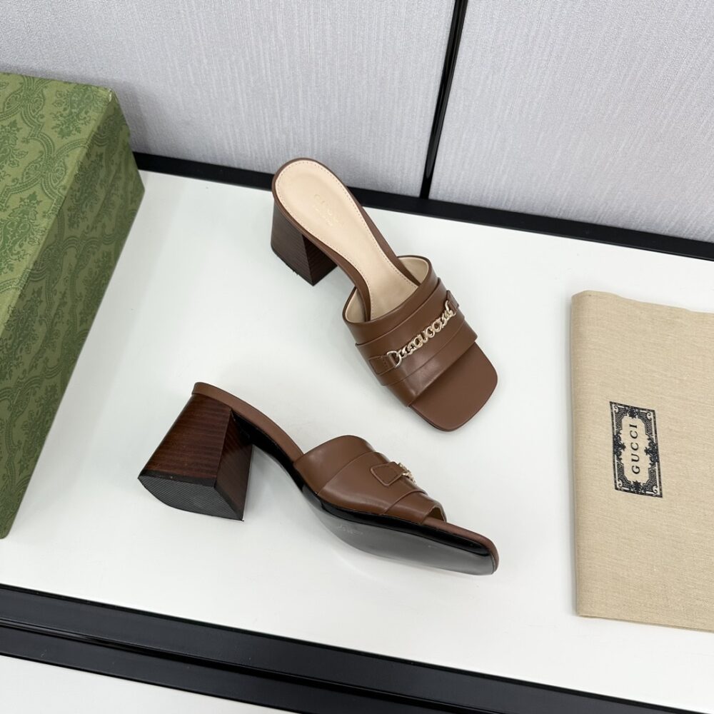 GUCCI SIGNORIA SLIDE SANDAL IN BROWN 786595 AABOC 2176 - Image 7