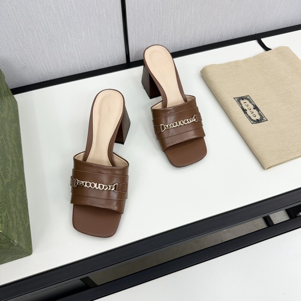 GUCCI SIGNORIA SLIDE SANDAL IN BROWN 786595 AABOC 2176 - Image 4