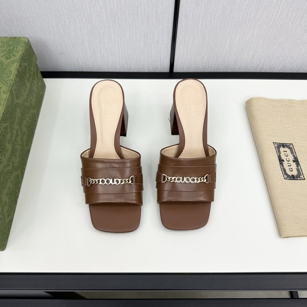 GUCCI SIGNORIA SLIDE SANDAL IN BROWN 786595 AABOC 2176 - Image 3