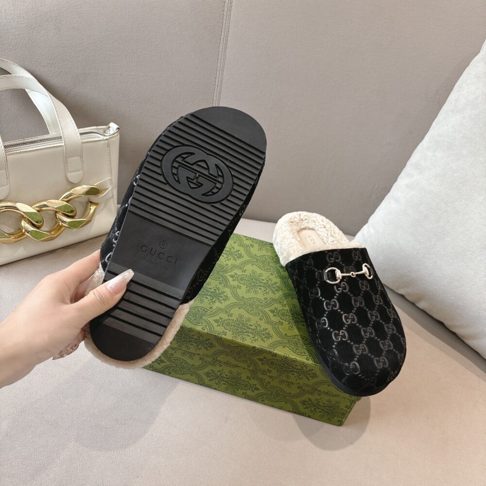 GUCCI WOMEN'S HORSEBIT MULE GG SUEDE BLACK - Image 7