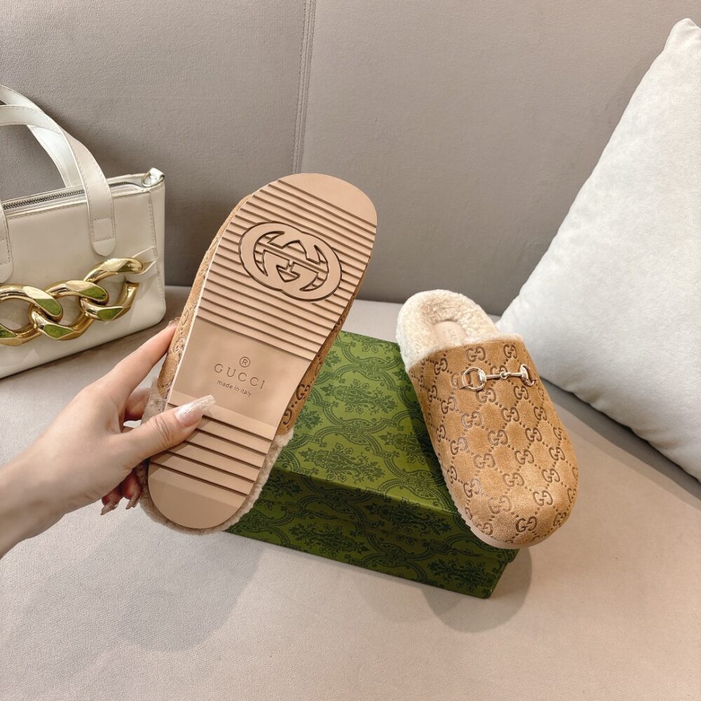 GUCCI WOMEN'S HORSEBIT MULE GG SUEDE IN BEIGE 798740 AADUY 9556 - Image 7