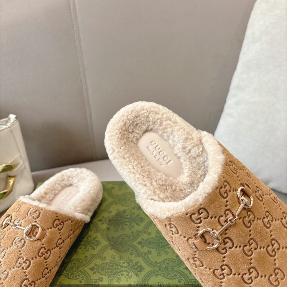 GUCCI WOMEN'S HORSEBIT MULE GG SUEDE IN BEIGE 798740 AADUY 9556 - Image 6