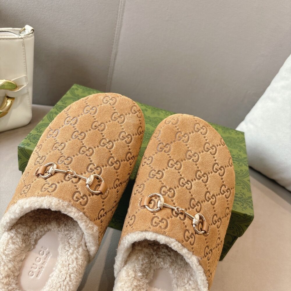 GUCCI WOMEN'S HORSEBIT MULE GG SUEDE IN BEIGE 798740 AADUY 9556 - Image 5