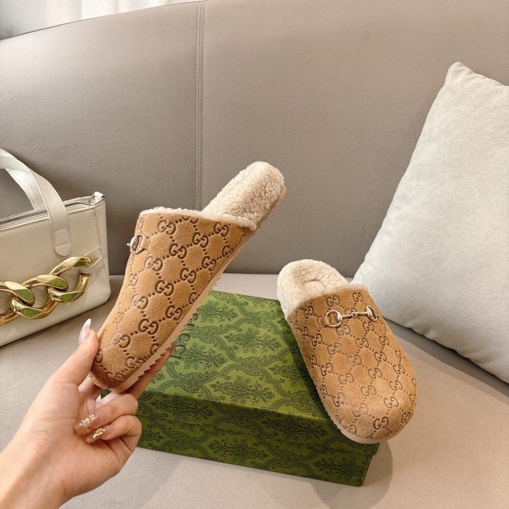 GUCCI WOMEN'S HORSEBIT MULE GG SUEDE IN BEIGE 798740 AADUY 9556 - Image 4
