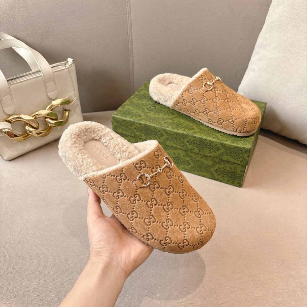 GUCCI WOMEN'S HORSEBIT MULE GG SUEDE IN BEIGE 798740 AADUY 9556 - Image 3