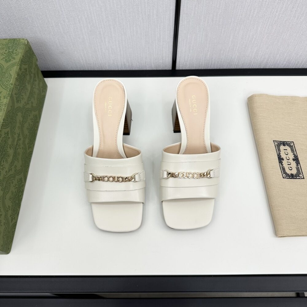 GUCCI SIGNORIA SLIDE SANDAL IN WHITE 786595 AABOC 9540 - Image 3