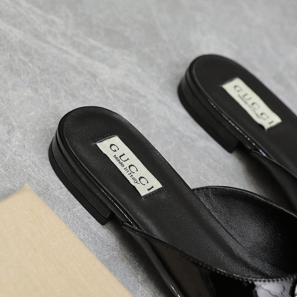 GUCCI GG CRYSTAL SLIPPERS BLACK - Image 7