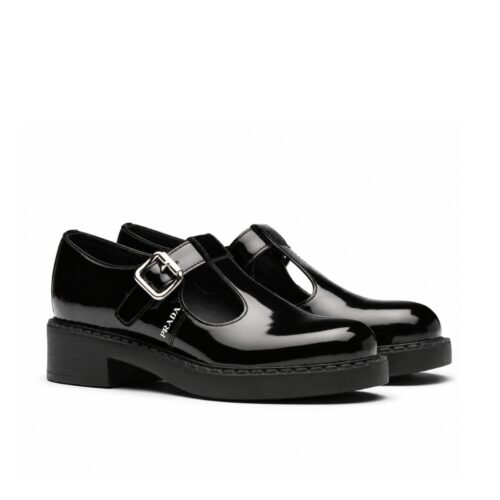 Prada Patent Leather Mary Jane T Strap Black 1E834M 055 F0002 F B050