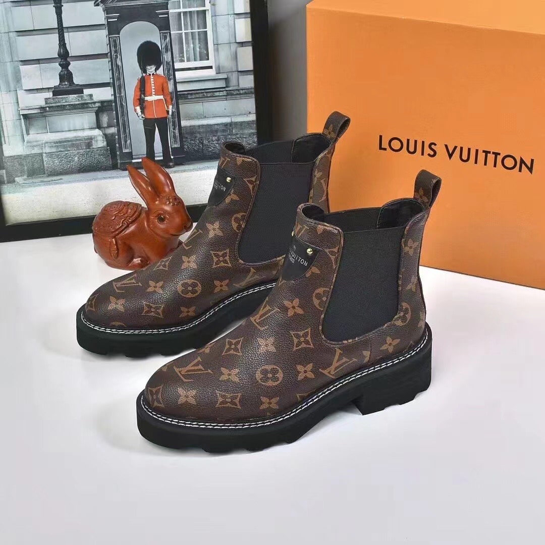 LOUIS VUITTON LV BEAUBOURG ANKLE BOOTS CACAO BROWN 1A8QCL - Image 7