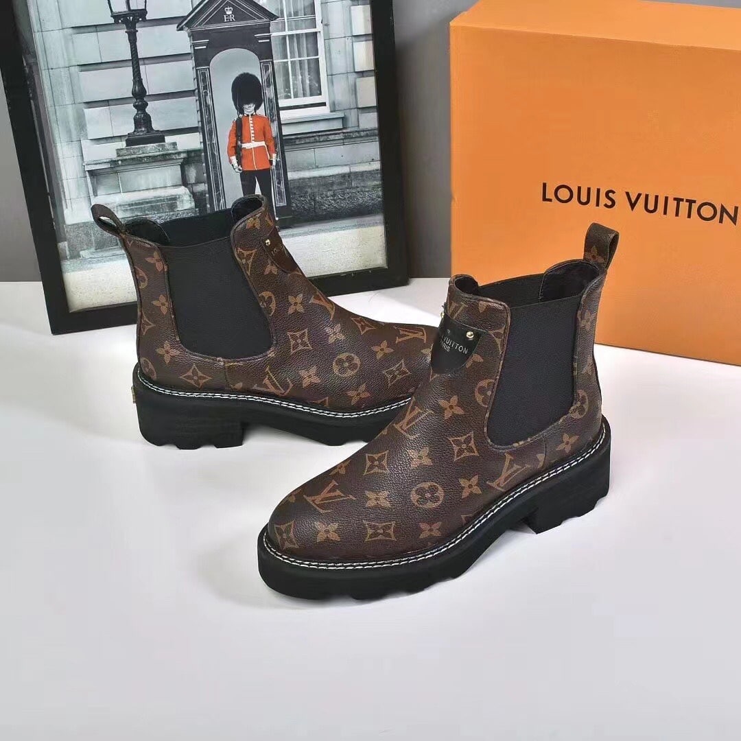 LOUIS VUITTON LV BEAUBOURG ANKLE BOOTS CACAO BROWN 1A8QCL - Image 6