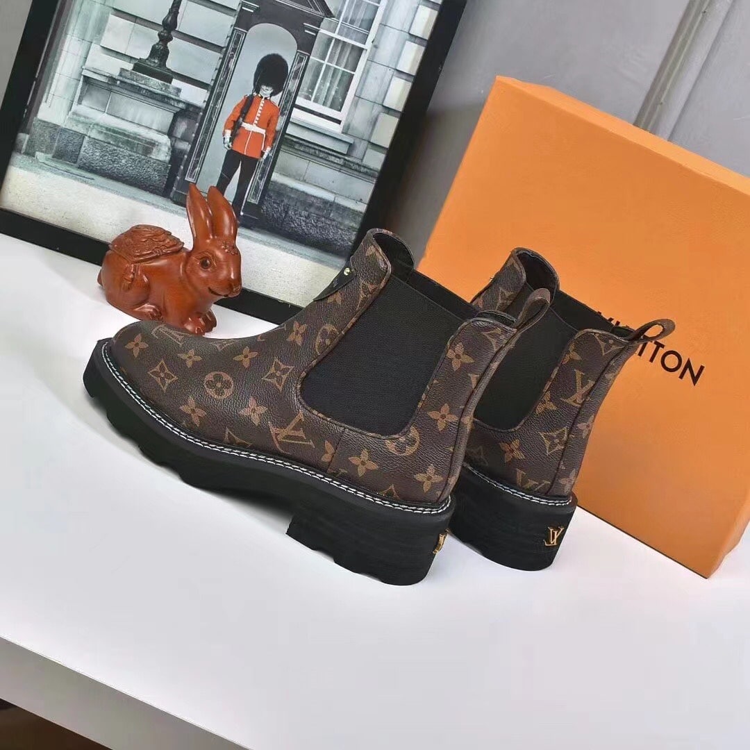LOUIS VUITTON LV BEAUBOURG ANKLE BOOTS CACAO BROWN 1A8QCL - Image 5