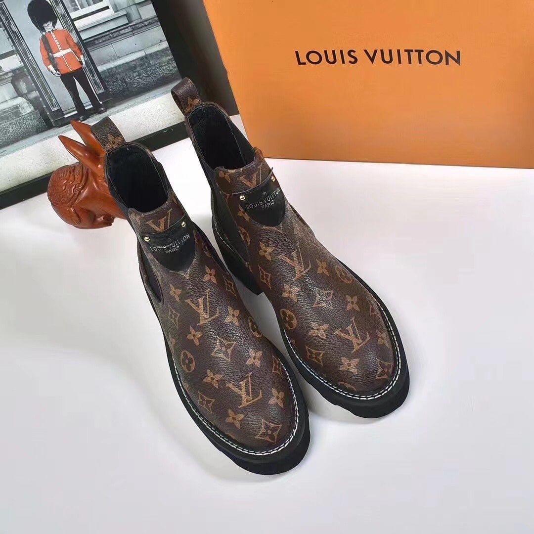 LOUIS VUITTON LV BEAUBOURG ANKLE BOOTS CACAO BROWN 1A8QCL - Image 3