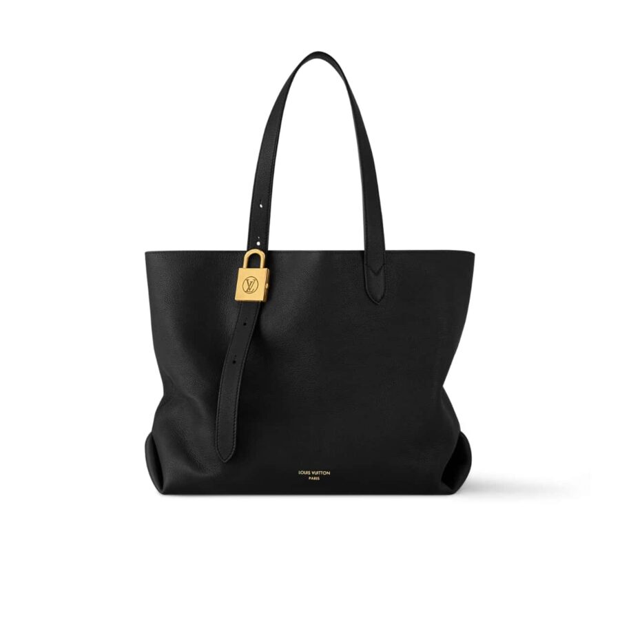 LOUIS VUITTON LOW KEY CABAS MM GRAINED LEATHER BLACK 47CM M25341