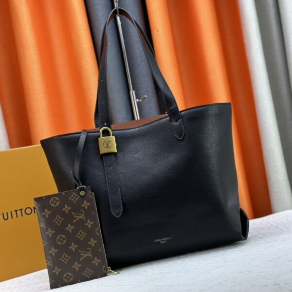 LOUIS VUITTON LOW KEY CABAS MM GRAINED LEATHER BLACK 47CM M25341 - Image 3