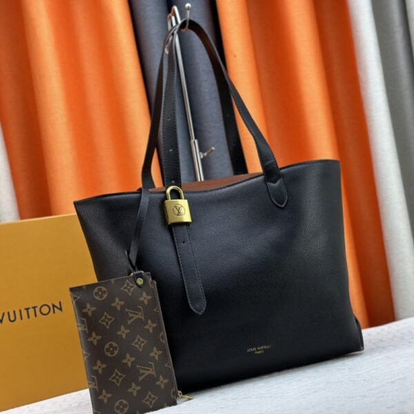 LOUIS VUITTON LOW KEY CABAS MM GRAINED LEATHER BLACK 47CM M25341 - Image 4