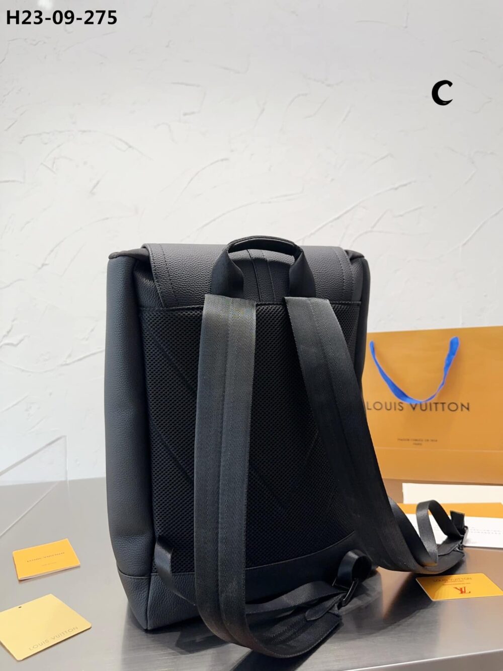 LOUIS VUITTON CHRISTOPHER SLIM BACKPACK RUCKSACK TAURILLON LEATHER BLACK 40CM M58644 - Image 8