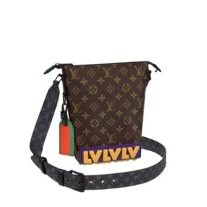 LOUIS VUITTON CRUISER MESSENGER BAG MONOGRAM ECLIPSE BROWN 20CM M57966