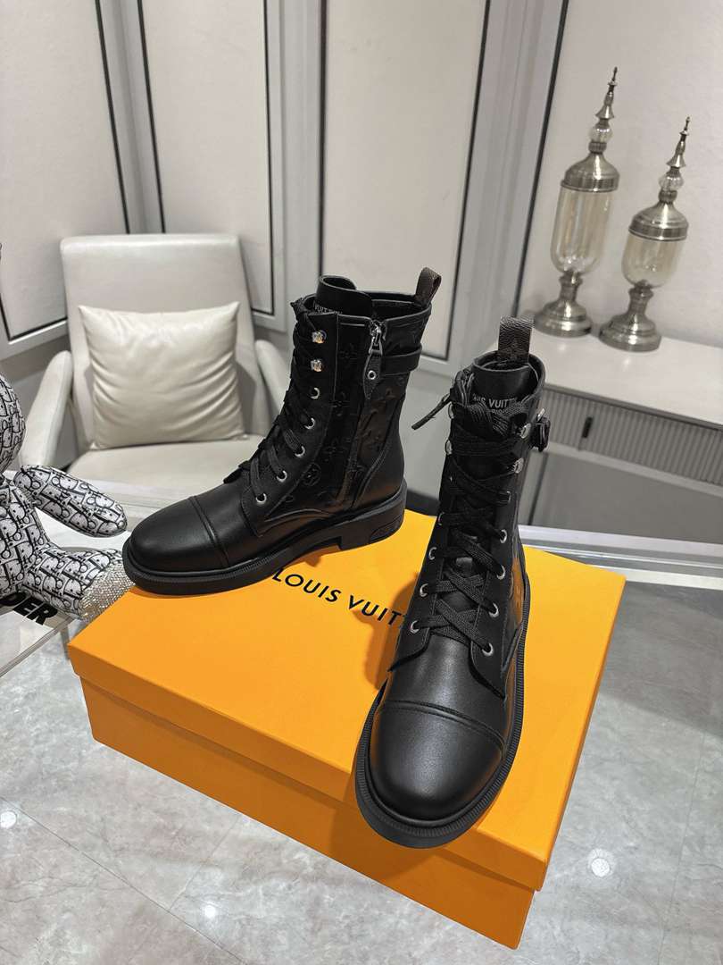 LOUIS VUITTON CITIZEN FLAT RANGER BOOT MONOGRAM BLACK 1ADAY2 - Image 3