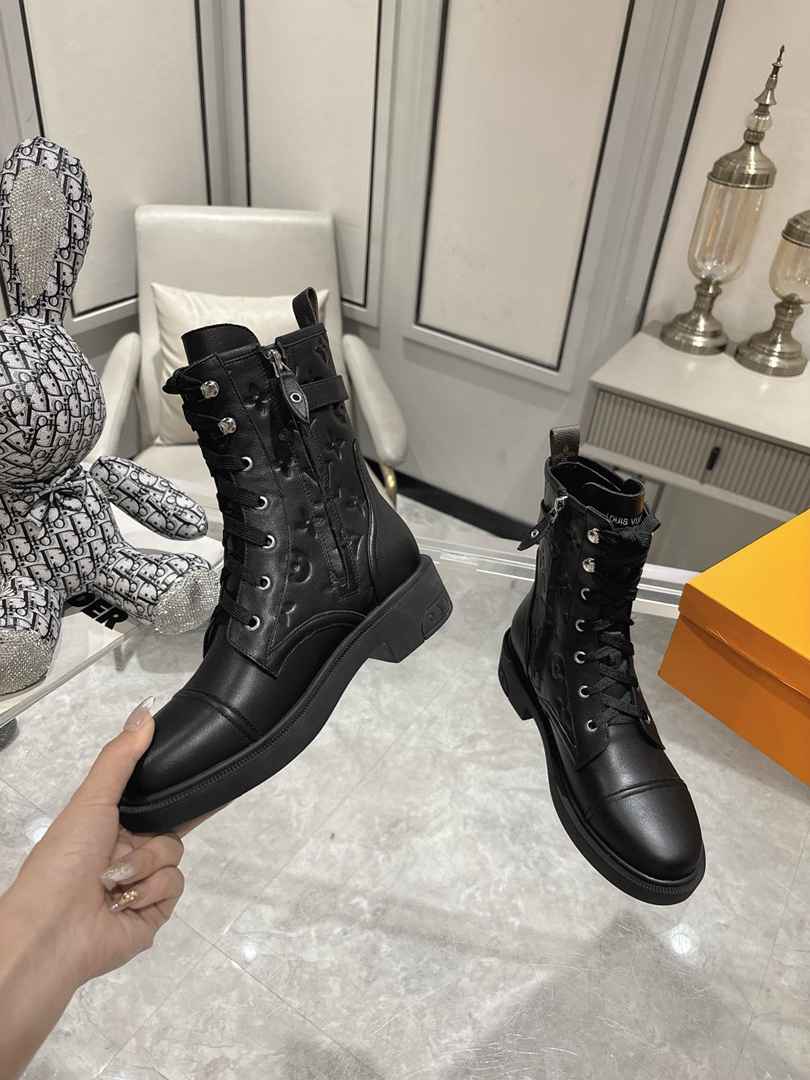 LOUIS VUITTON CITIZEN FLAT RANGER BOOT MONOGRAM BLACK 1ADAY2 - Image 2
