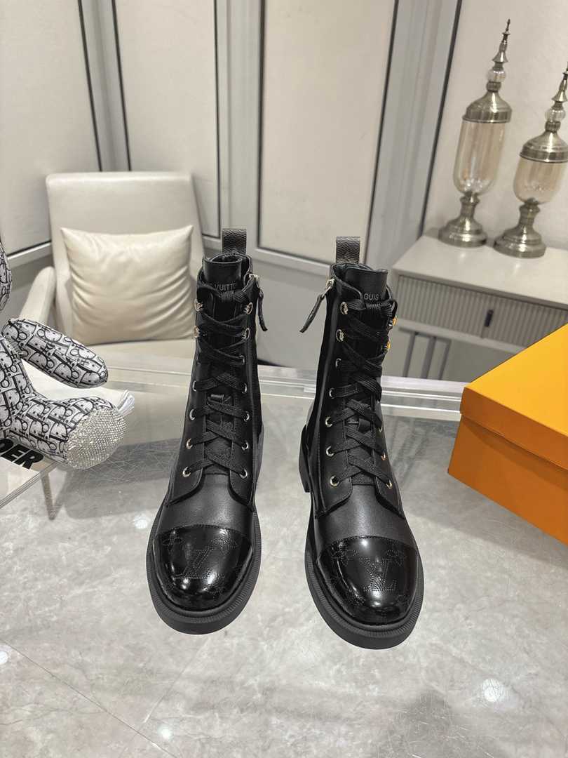 LOUIS VUITTON CITIZEN FLAT RANGER BOOT LEATHER BLACK - Image 4