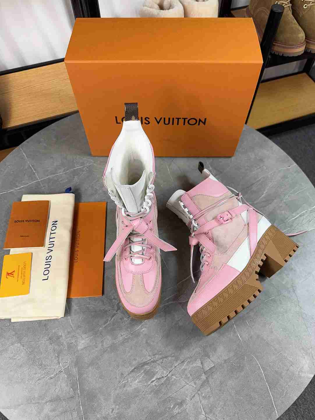 LOUIS VUITTON LAUREATE PLATFORM DESERT BOOT ROSE 1AD23N - Image 3