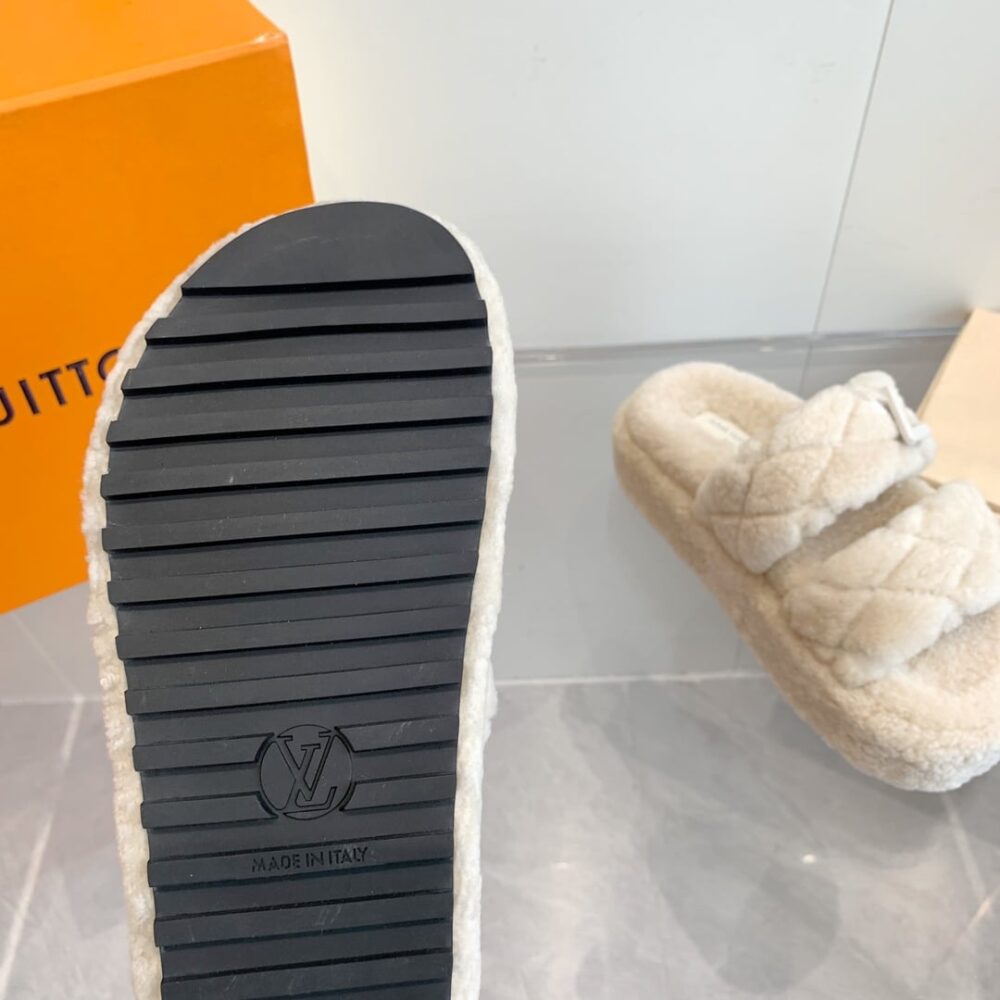 LOUIS VUITTON LV SUNSET PLATFORM COMFORT MULE SHEARLING NATURAL 1ACTVF - Image 6